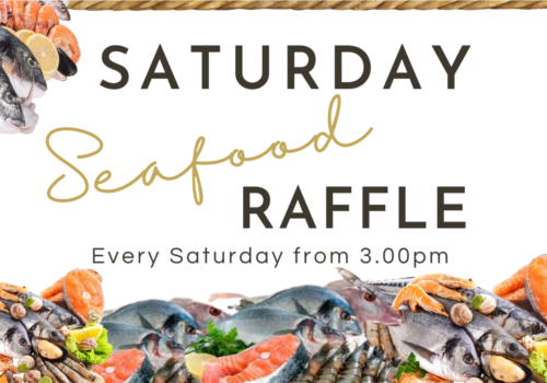 Wangi RSL Club Saturday seafood raffle banner